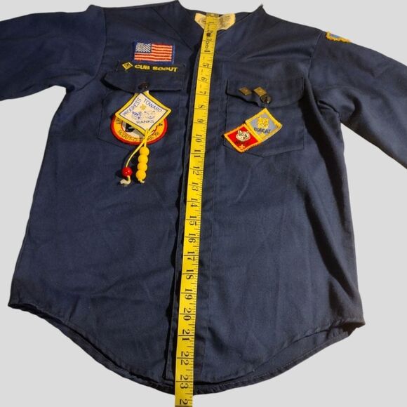 Boys Youth Vintage 1980's Cub Scout BSA Long Sleeve Uniform Shirt W/ Patches! - Picture 15 of 16